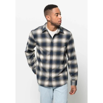 Abbildung von Jack Wolfskin Wanderweg Hemd, Herren, Größe: Small, Night blue checks