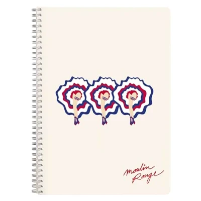 Abbildung von Clairefontaine 812435C Notizheft Moulin Rouge, mit Doppelspirale DIN A4 21x29,7 cm, 74 Blatt, liniert Rand, sortiert, 1 Stück