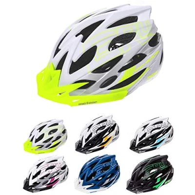 Abbildung von meteor Fahrradhelm Herren Damen Kinder Helm MTB rollerhelm kinderfahrradhelm Mountainbike rennradhelm Inliner skaterhelm BMX fahradhelm Scooter Jungen Bike Helmet L(58 61cm), Weiß Grün