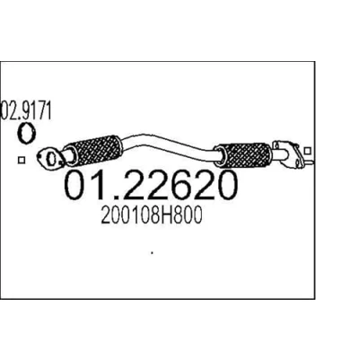 Abbildung von MTS 01.22620 Abgasrohr 765 vorne für Mittelschalldämpfer NISSAN: X Trail