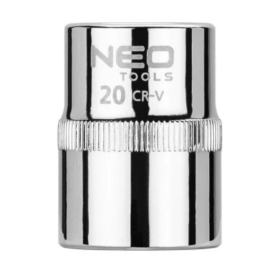 Abbildung von NEO TOOLS 08 020 Steckschlüsseleinsatz 1/2Zoll 3124 20 mm Chrom Vanadium Stahl SuperLock