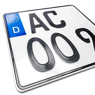 Abbildung von schildEVO 1 Carbon Kfz Kennzeichen 240 x 200 mm Motorrad &amp; Roller Saison Quad SUV Anhänger