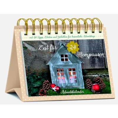 Abbildung von Tisch Adventskalender &quot;Zeit für 24 Atempausen&quot;: Postkartenkalender zum Aufstellen