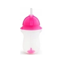 Abbildung von MUNCHKIN Trinkflasche mit Strohhalm und Gewicht, rosa, 12 Monate+, 296ml, 01246201