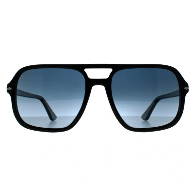 Abbildung von Persol Herren PO3328S 95/S3 Gläser SONNENBRILLEN Acetat Schwarz Blau Pilot Polarisiert Anti Reflex