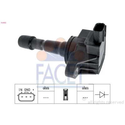 Abbildung von FACET 9.6503 Zündspule COIL ON PLUG HONDA: CIVIC 8 Hatchback, Jazz 3 Schrägheck, 9