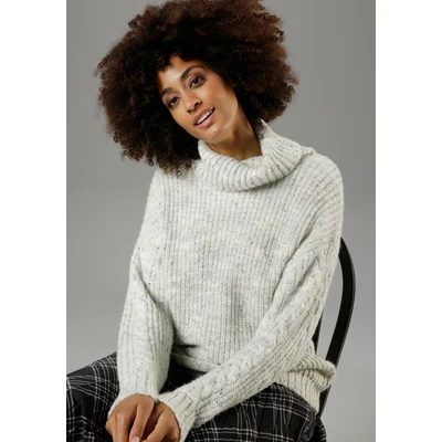 Abbildung von Aniston CASUAL Rollkragenpullover, aus trendigem Melange Garn