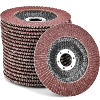 Abbildung von HATANSE 10 Stück Fächerscheiben Ø 125mm x 22 mm Korn 60 Schleifscheiben Schleifmopteller Lamellenscheiben für Winkelschleifer Poliermaschine