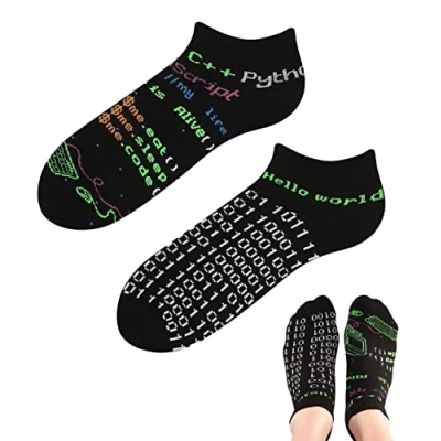 Abbildung von TODO Colours Lustige Socken mit Motiv Mehrfarbige, Bunte, Verrückte für die Lebensfreude (35 38, x LOW Informatiker)