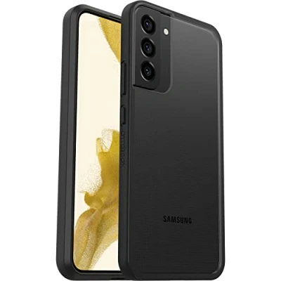 Abbildung von OtterBox Sleek Hülle für Samsung Galaxy S22+, stoßfest, sturzsicher, ultraschlank, schützende Hülle, Getestet nach Militärstandard, Transparent/Schwarz, Keine Einzelhandelsverpackung