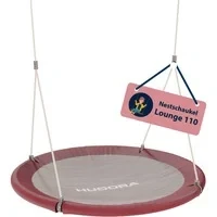 Abbildung von HUDORA Nestschaukel Lounge Höhenverstellbare mit 90/110cm Durchmesser für bis zu 150kg Hängeschaukel geschlossener Sitzfläche Familienschaukel drinnen &amp; draußen
