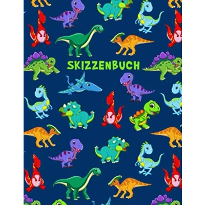 Abbildung von Skizzenbuch: Dinosaurier leeres Notizbuch für Kinder zum Zeichnen, Schreiben, Malen oder Kritzeln.