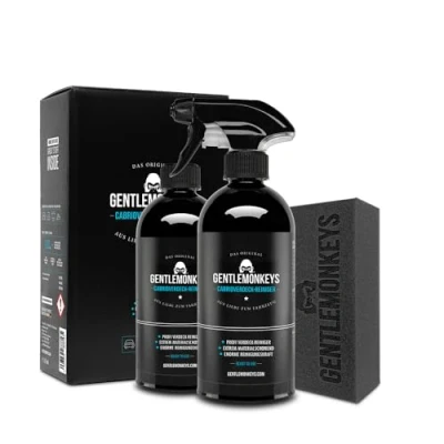 Abbildung von GENTLEMONKEYS Cabrioverdeck Reiniger Set (500ml + Schwamm 500ml Refill) Profi Spezialreiniger für alle Cabrio Verdecke Schützt vor Alterung &amp; Witterung Biologisch abbaubar