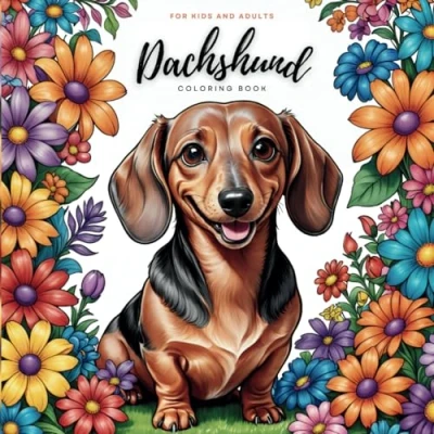 Abbildung von Dachshund Coloring Book For Kids and Adults: Easy Fun Illustrations Lovers.