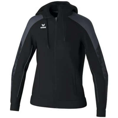 Abbildung von Erima Damen EVO STAR Trainingsjacke mit Kapuze (1032455), schwarz/slate grey, 44