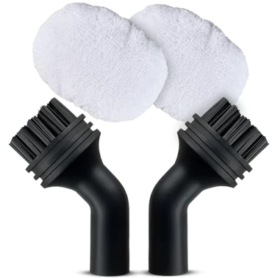 Abbildung von Neighbour&#039;s Friend® Dampfreiniger kompatibles Ersatz Set 2 Rundbürsten Mikrofasertücher I Zubehör Handdampfreiniger Bürste Mikrofaser Tuch