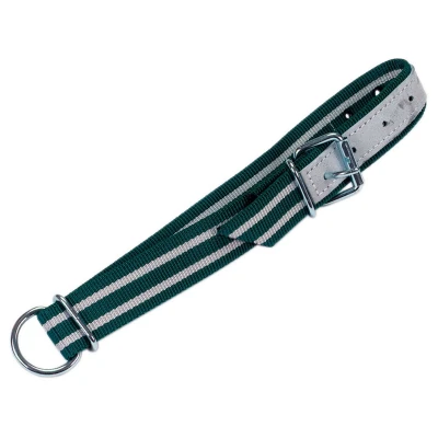 Abbildung von Kerbl Halsb. Rollschn., Ovalgl. und D Ring Grün/Weiß 130x4cm