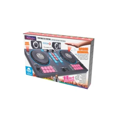 Abbildung von Cefa Toys 00351 Tragbare DJ Station mit Lautsprechern und Raumsteuerung, 14 in 1, weiß, M