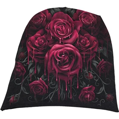Abbildung von Spiral Blood Rose Beanie aus Leichter Baumwolle Schwarz L