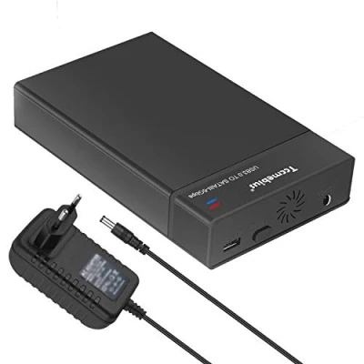 Abbildung von Tccmebius TCC S863 DE USB 3.0 zu SATA Externe Festplattengehäuse zum 2.5 3.5 Zoll Festplatte und SSD(Maximale 20TB), Unterstützen UASP, Automatische Schlaffunktion, Werkzeuglose Installation