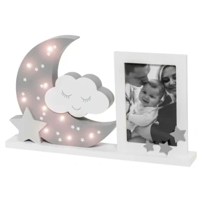 Abbildung von Dooky Moonlight Bilderrahm LED Warm Grey 10x15cm Fotorahmen Mit Lichtern aus MDF Holz für Kinder &amp; Baby