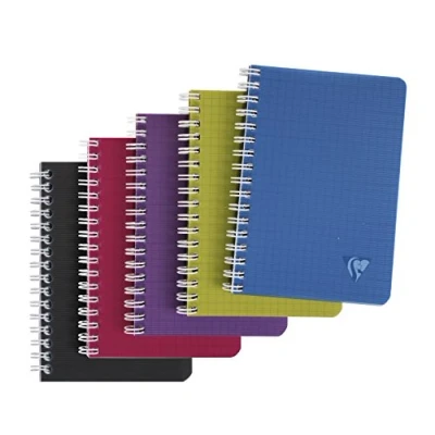 Abbildung von Clairefontaine 329525C Spiralbuch / Notizheft Linicolor Intensive, 9x14 cm 50 Blatt 90g kariert, Einband aus gerilltem Polypropylen, farbig sortiert, 1 Stück