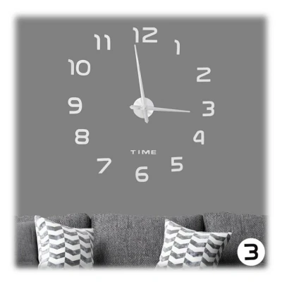 Abbildung von relaxdays Wanduhr DIY mit 3D Zahlen (Silber)