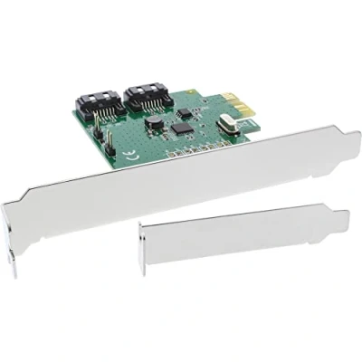 Abbildung von InLine 76696C Schnittstellenkarte, 2 fach SATA 6Gb/s, x1 PCIe 2.0, RAID 0/1/SPAN, mit LP Slotblech