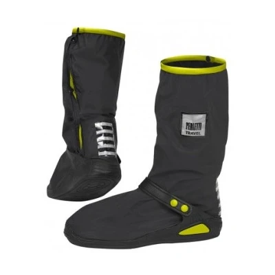 Abbildung von PERLETTI Schuhüberzieher Wasserdicht Neues Modell für Motorrad Schwarze Überschuhe Galoschen rutschfest Erwachsene Regen Schnee Hohe Regenschutz Schuhe (Schwarz und Lindgrün, L (43/45 EU))