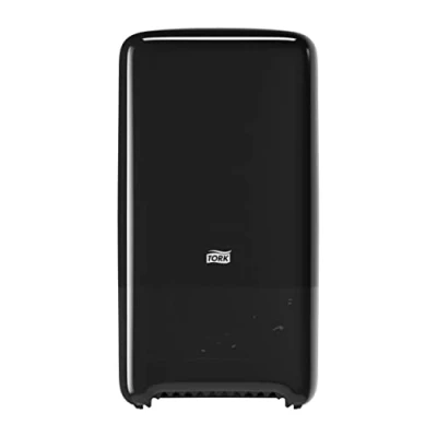 Abbildung von Tork 557508 Doppelrollenspender für Midi Toilettenpapier in Schwarz / T6 Hygienischer Toilettenpapierspender im Elevation Design Hohe Kapazität