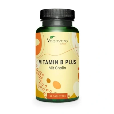 Abbildung von Vitamin B Komplex Vegavero® Alle 8 Vitamine Mit Cholin Vegan Deutsche Produktion 180 Tabletten (6 Monate)