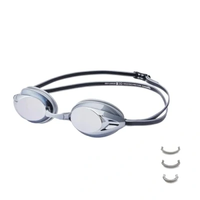 Abbildung von Amazon Basics Unisex Erwachsenen Schwimmbrille, Einheitsgröße, Verspiegelt Silber