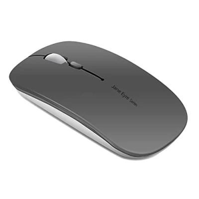 Abbildung von Uiosmuph Q5 Kabellos Maus, Wiederaufladbar Funkmaus 2.4G Leise Ultra Dünn Wireless Computermaus 1600 DPI mit Mäuse USB Empfänger Typ C für Laptop, PC, Linux, MacBook (Grey)
