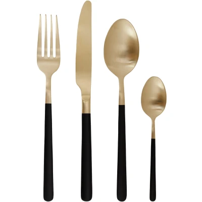 Abbildung von Cosy &amp; Trendy Olivia Bestekset Champagne Black 16 delig