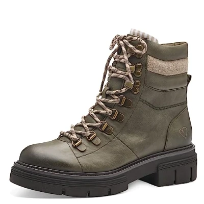 Abbildung von Marco Tozzi Plateaustiefelette, Damen, Größe: 39, Khaki comb Schuhe