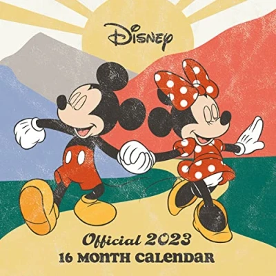 Abbildung von Disney Mickey Mouse &amp; Minnie Kalender 2023 Monatsplaner 30 cm x Offizieller Merchandise Artikel