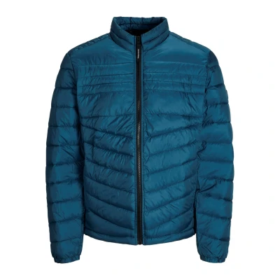 Abbildung von JACK &amp; JONES Jungen Jacket Jjehero Puffer Collar Noos, Navy Blazer/Detail:safety Yellow Contrast Zip, M