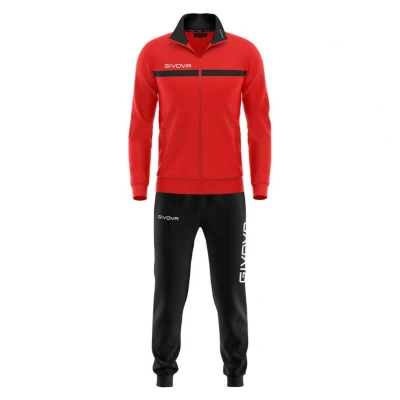 Abbildung von Givova, anzug givova eins full zip, rot/schwarz, XS