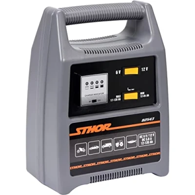 Abbildung von STHOR Profi KFZ Batterieladegerät 6 12 Volt 8A 120Ah LED Anzeige optimaler Ladestrom Batterie Ladegerät Starthilfe