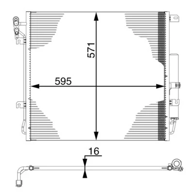 Abbildung von MAHLE ORIGINAL AC 759 000S Klimakondensator mit Trockner 16 10,15 595, 596 LAND ROVER: Discovery 3