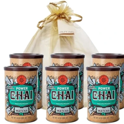 Abbildung von GUSTONE. David Rio Geschenkset Power Chai Matcha 6 x 398g Dosen Latte