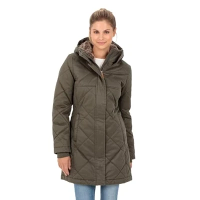 Abbildung von camel active IM Vintage LOOK Wintermantel, Damen, Größe: 46, Dark khaki