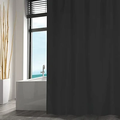 Abbildung von MSV Anti Schimmel Duschvorhang Bakteriell, waschbar, wasserdicht, Polyester, 120x200cm Schwarz