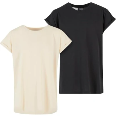 Abbildung von Urban Classics Extended Shoulder TEE 2PACK Tshirt basic für Kinder, Größe: 158/164, Whitesand black