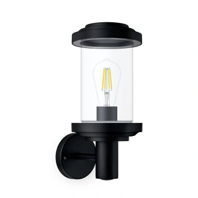 Abbildung von Philips Outdoor Listra Wandleuchte rund, max. 25W, exkl. Leuchtmittel, IP44 wetterfest, schwarz