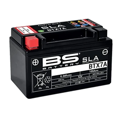 Abbildung von BS Battery 300672 BTX7A AGM SLA Motorrad Batterie, Schwarz