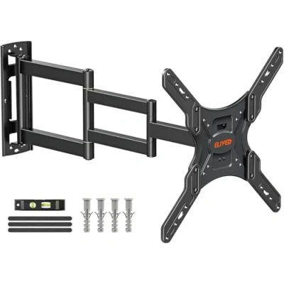 Abbildung von ELIVED Lang Arm TV Wandhalterung für die meisten 26 60 Zoll Fernseher, Eck Halterung Ausziehbar 749mm, Max. VESA 400x400mm, Hält bis zu 35KG, EV3017