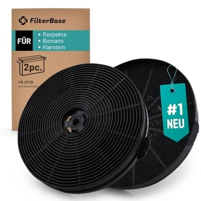 Abbildung von FilterBase® Aktivkohlefilter 2 Stück passend für Respekta MIZ1000N, Bomann KF 574, Klarstein 10032843, TMFILT4 Dunstabzugshaube