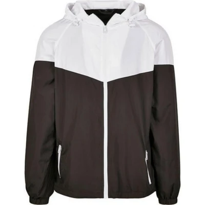 Abbildung von Build Your Brand Mens BY129 2 Tone Tech Windrunner Windbreaker, Black/White, XL