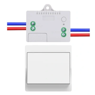 Abbildung von Cerhot funk lichtschalter 1er set outdoor funkschalter 230v lichttaster wandschalter fernbedienung batterielos kabellose funktaster für lichter (EU 1Gang 1V1 A)